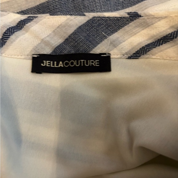 Jella Couture Navy and Cream Striped Skater Skirt - Picture 2 of 6